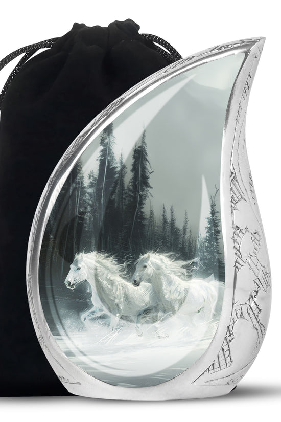 White Horse Fneral Urn - Unique Memorial Urn For Burial