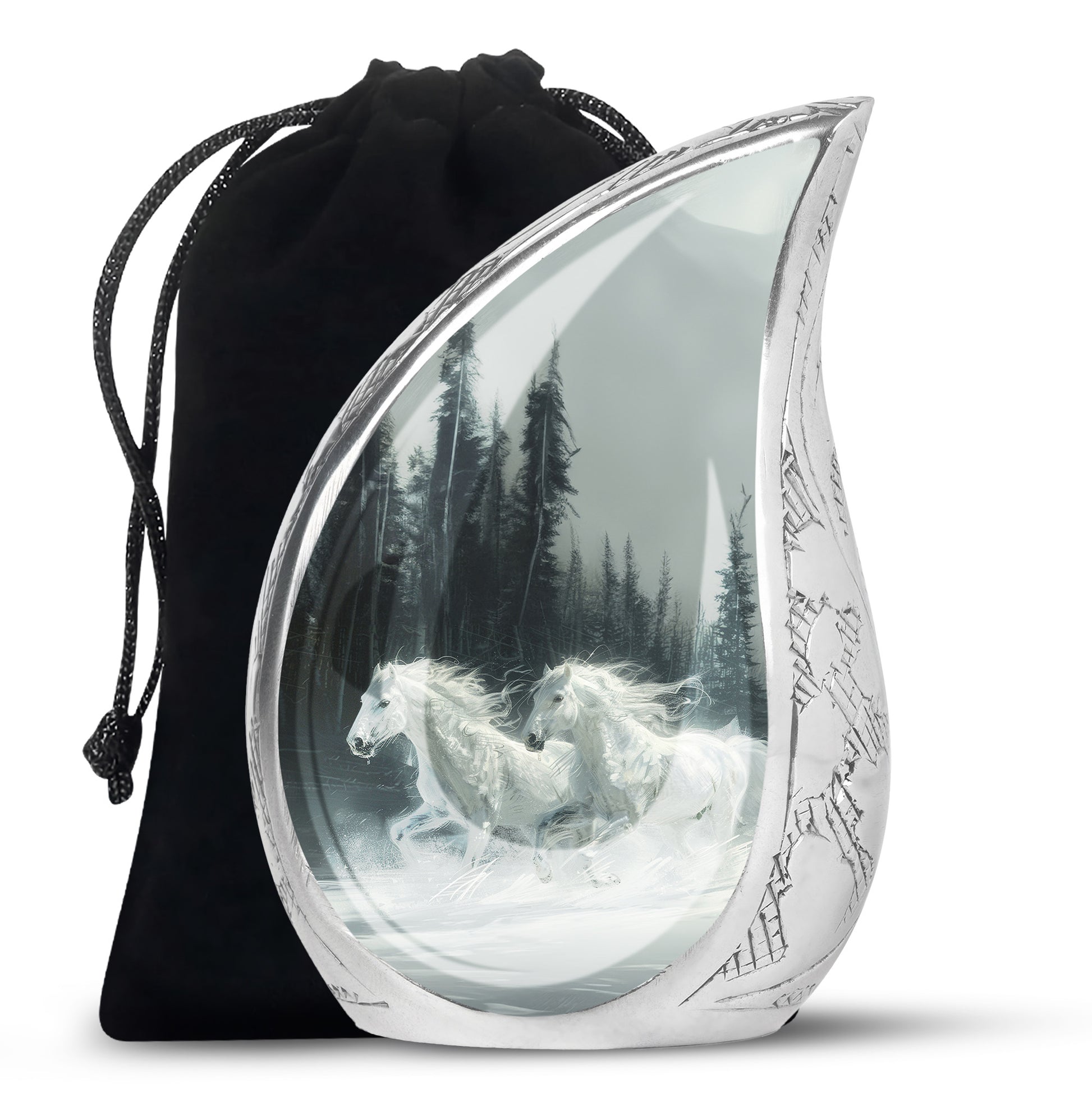 White Horse Fneral Urn - Unique Memorial Urn For Burial