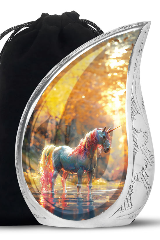 Mystical Unicorn Cremation Urn - Fantasy Memorial Urn For Adult Ashes