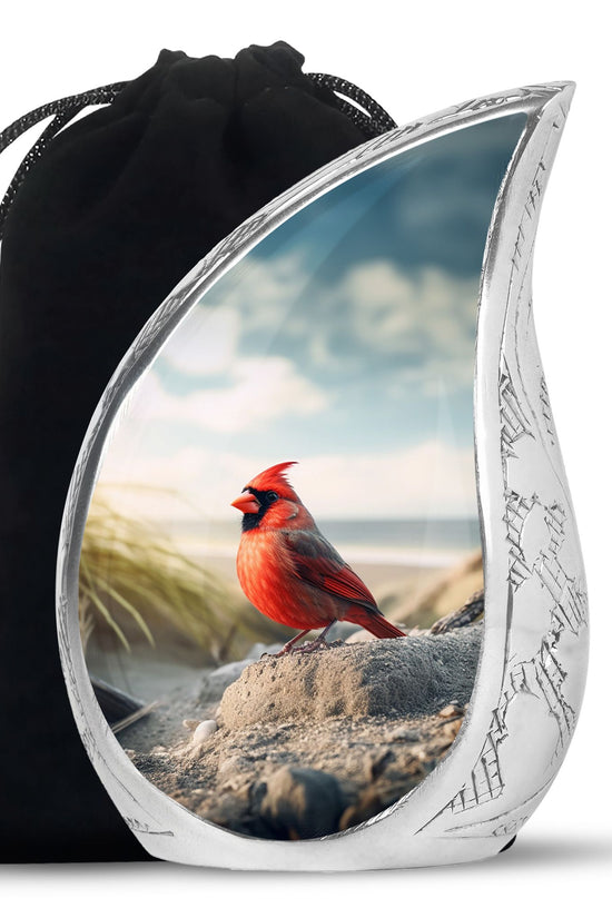 Red Cardinal Cremation Urn - Large Memorial Urn For Human Ashes