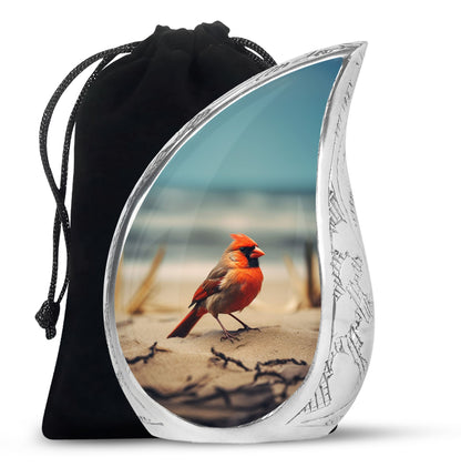 Nature Cardinal Memorial Urn - Beautiful Funeral Urn for Adults Ashes