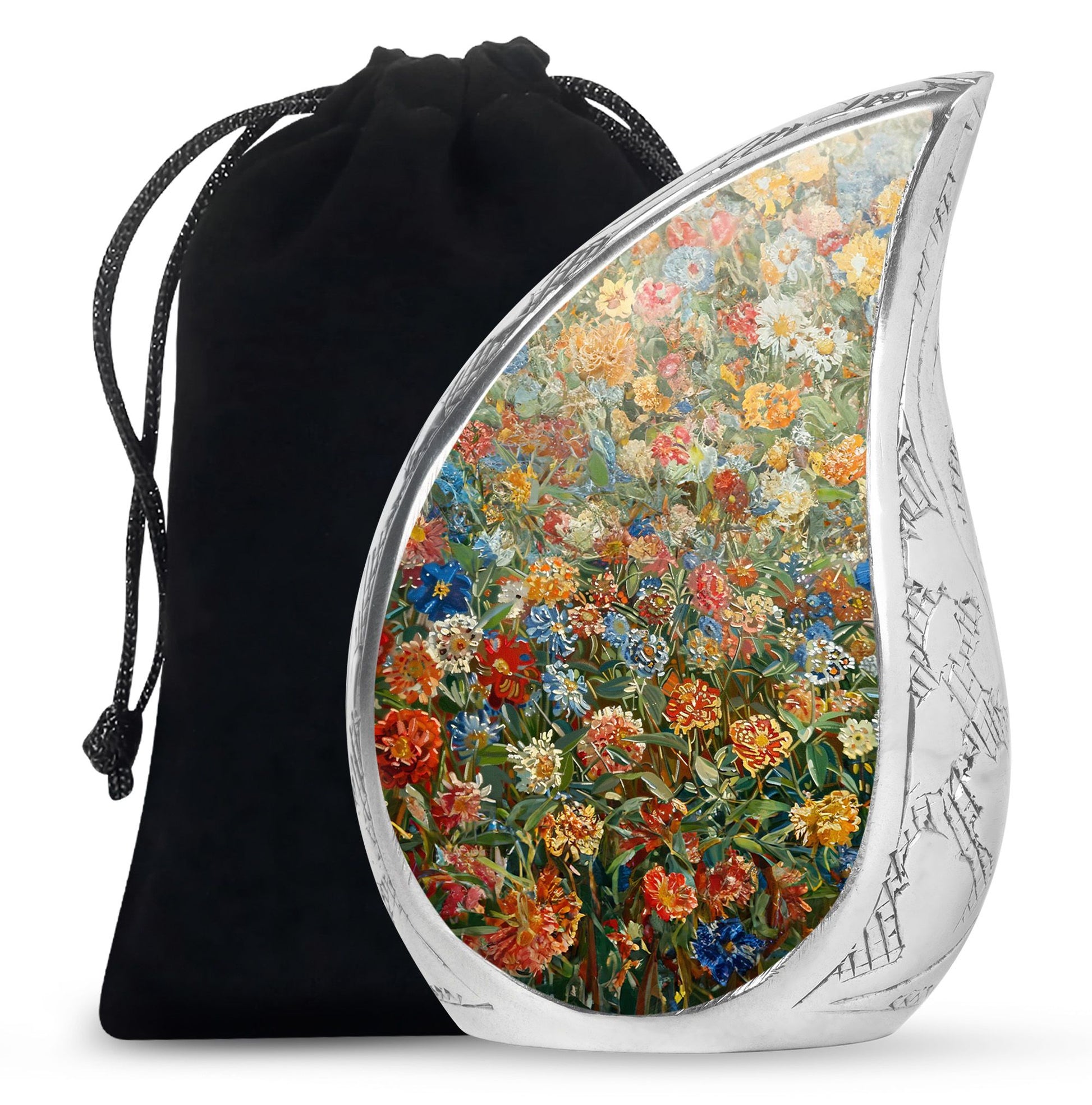 Nature Blossom Funeral Urn For Human Ashes - Artistic Floral Landscape Urn