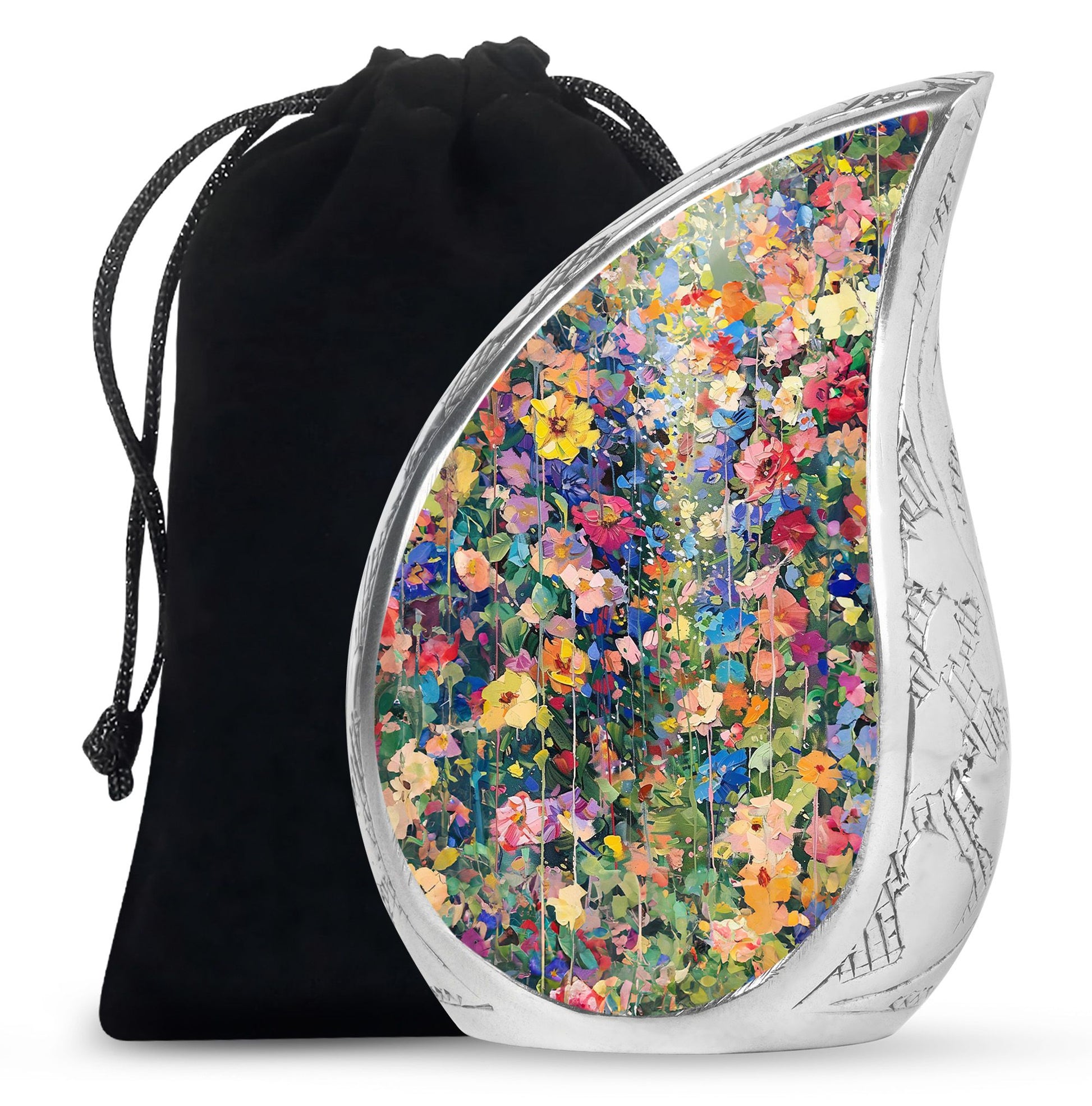Beautiful Artistic Flower Cremation Urn - Elegant Memorial Urn For Ashes