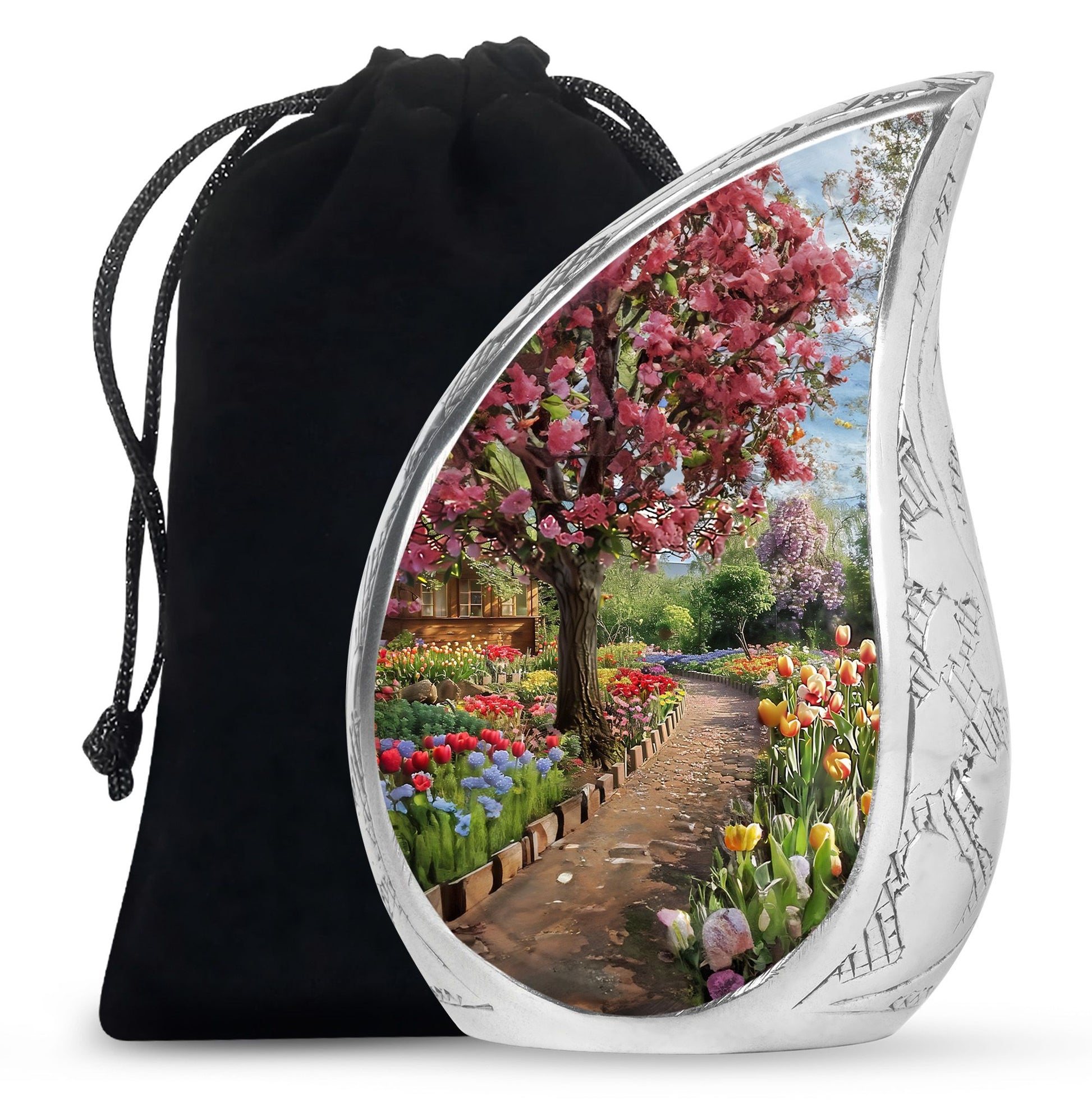 Beautiful Flower Garden Funeral Urn - Cremation Urn For Adult Ashes