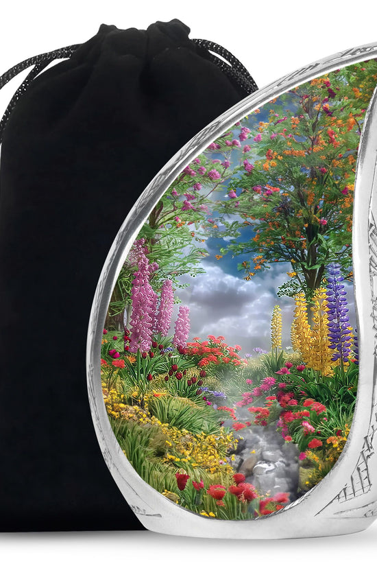 Colourful Floral Memorial Urn - Beautiful Garden Cremation Urn For Burial