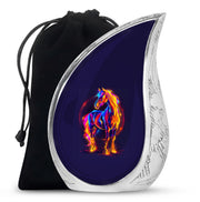 Horse Theme Cremation Urn - Colourful Memorial Urn For Human Ashes