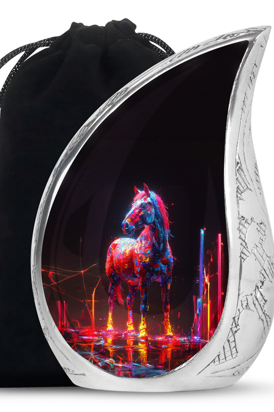 Horse Theme Memorial Urn - Funeral Urn For Male & Female Ashes