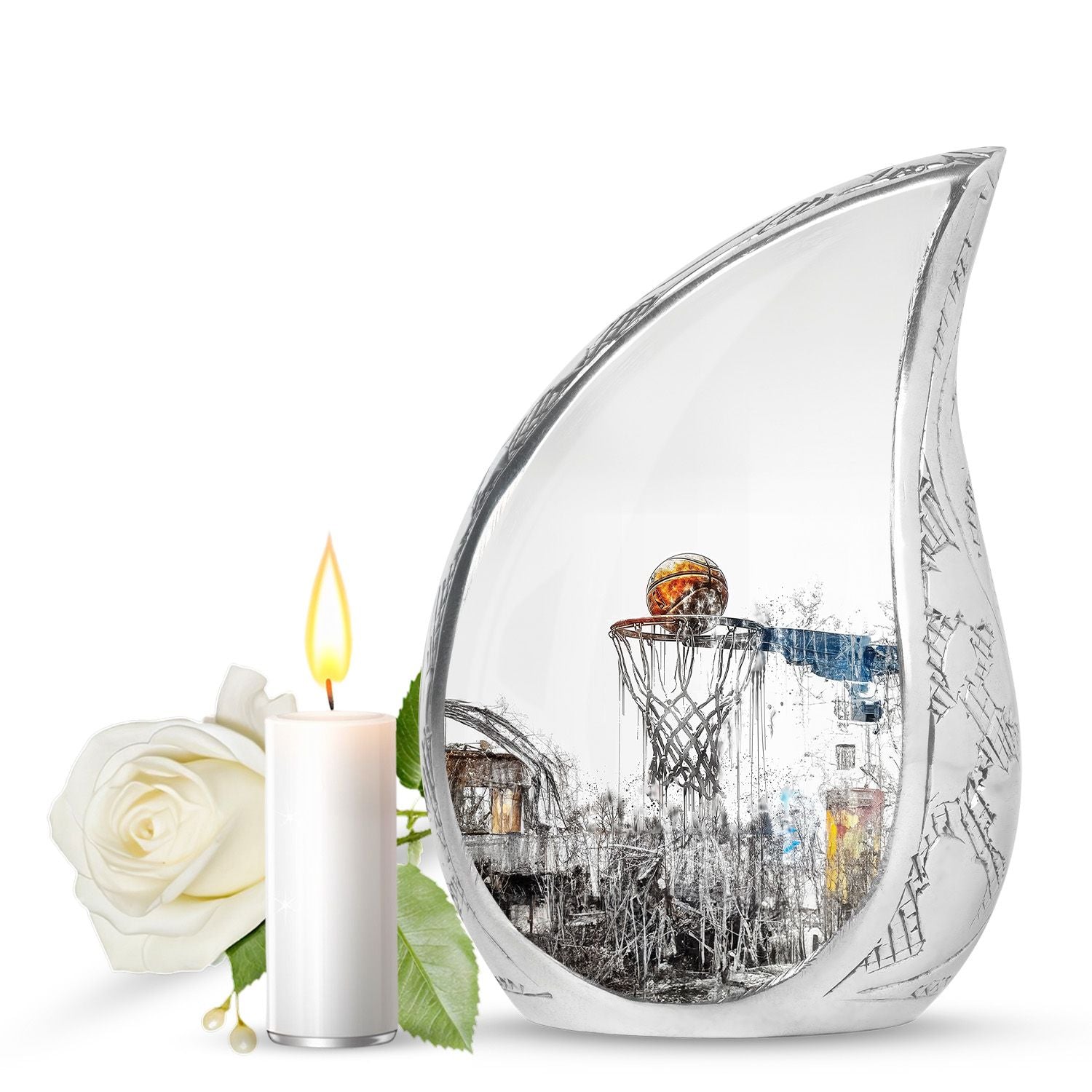 Basketball Memorial For Ashes - Aluminum Cremation Urn For Adult