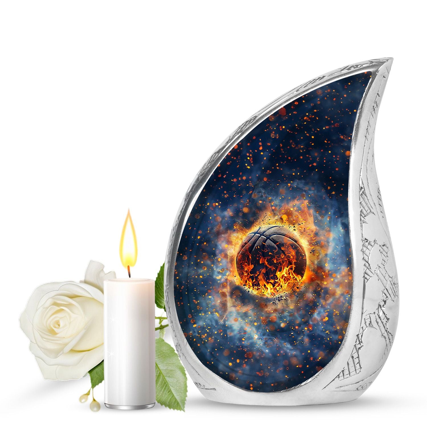 Basketball Funeral Urn - Aluminum Urn For Human Ashes