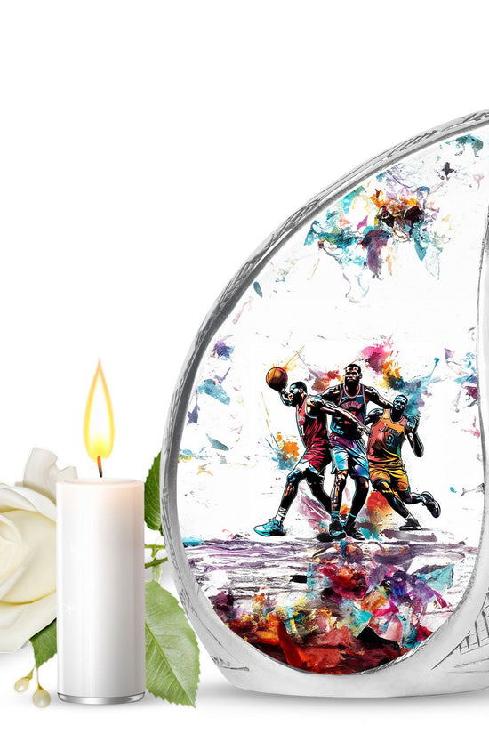 Basketball Theme Memorial Urn - Elegant Cremation Urn For Male & Female