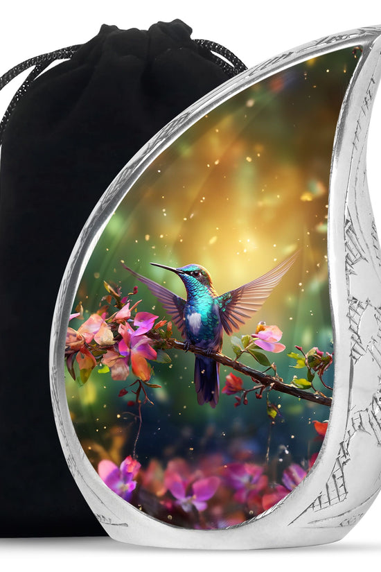 Peaceful Hummingbird Cremation Urn - Beautiful Burial Urn For Human Ashes