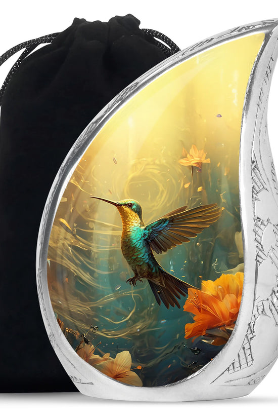 Peaceful Hummingbird Funeral Urn - Elegant Cremation Urn for Adults