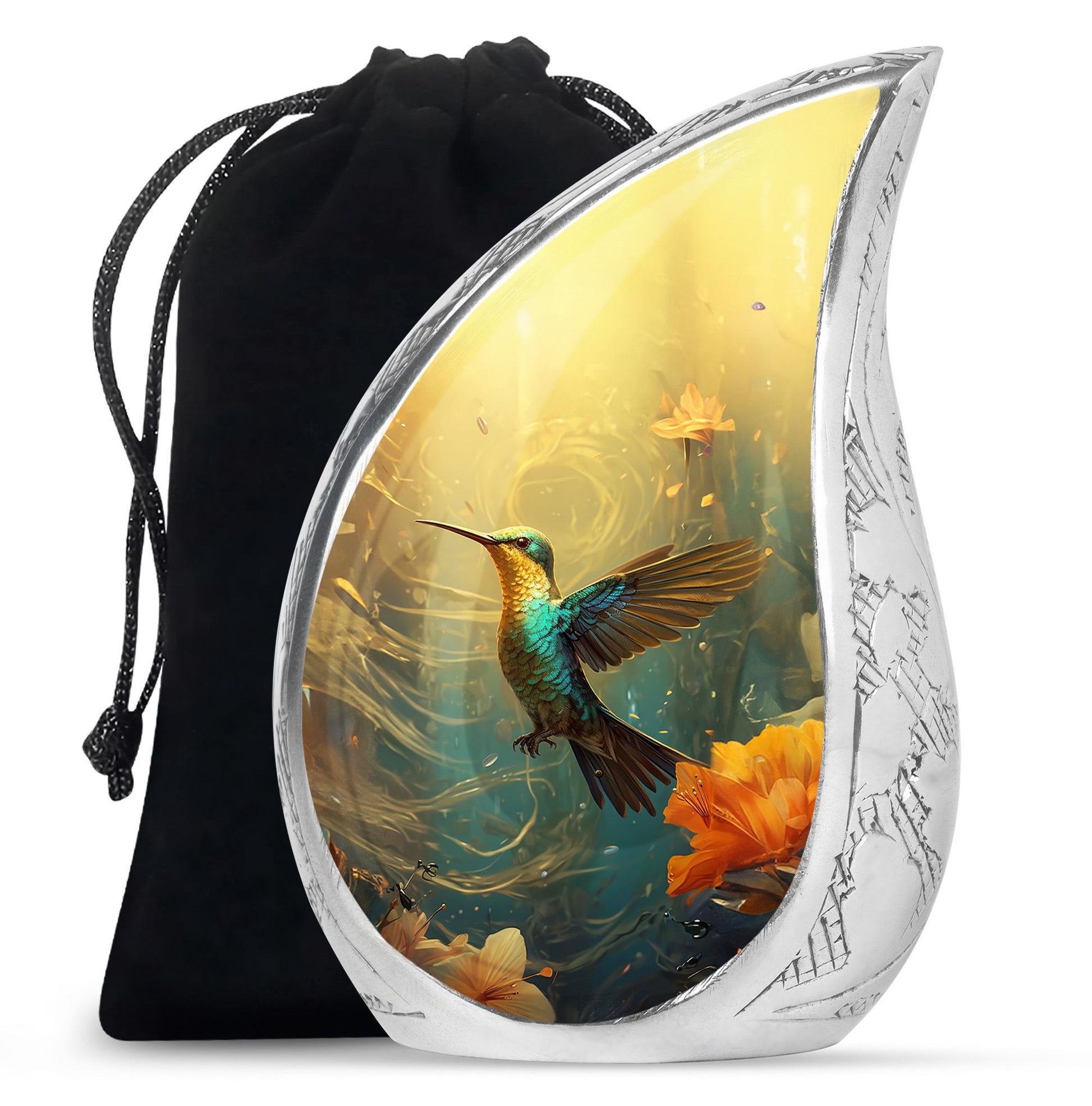 Peaceful Hummingbird Funeral Urn - Elegant Cremation Urn for Adults