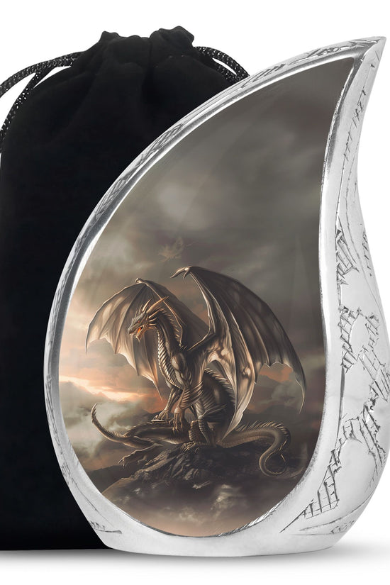 Dragon Storm Fantasy Memorial Urn - Artistic Aluminium Urn For Ashes