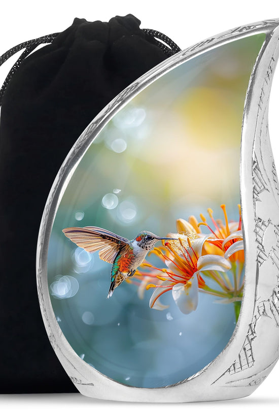 Lily Hummingbird Funeral Urn - Memorial Urn For Male & Female