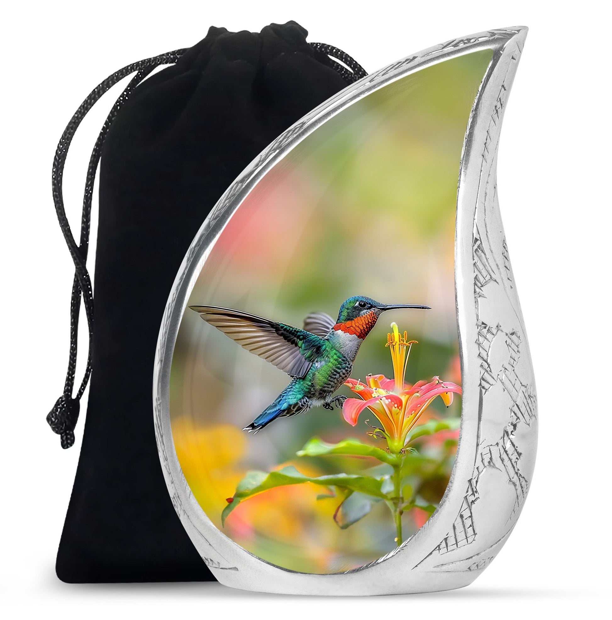 Colourful Hummingbird Memorial Urn - Beautiful Cremation Urn For Adult Ashes
