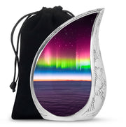 Aurora Borealis Night Memorial Urn - Beautiful Cremation Urn For Adults