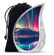 Aurora Borealis Funeral Urn - Northern Lights Memorial Urn For Human Ashes