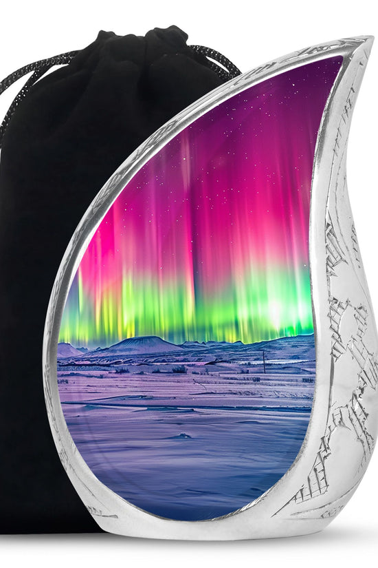 Mystic Northern Lights Urn For Ashes - Aurora Borealis Spiritual Urn