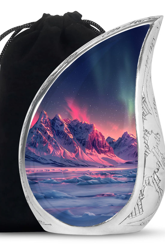 Aurora Snow Valley Urn For Ashes - Beautiful Sky Cremation Urn For Adults Ashes