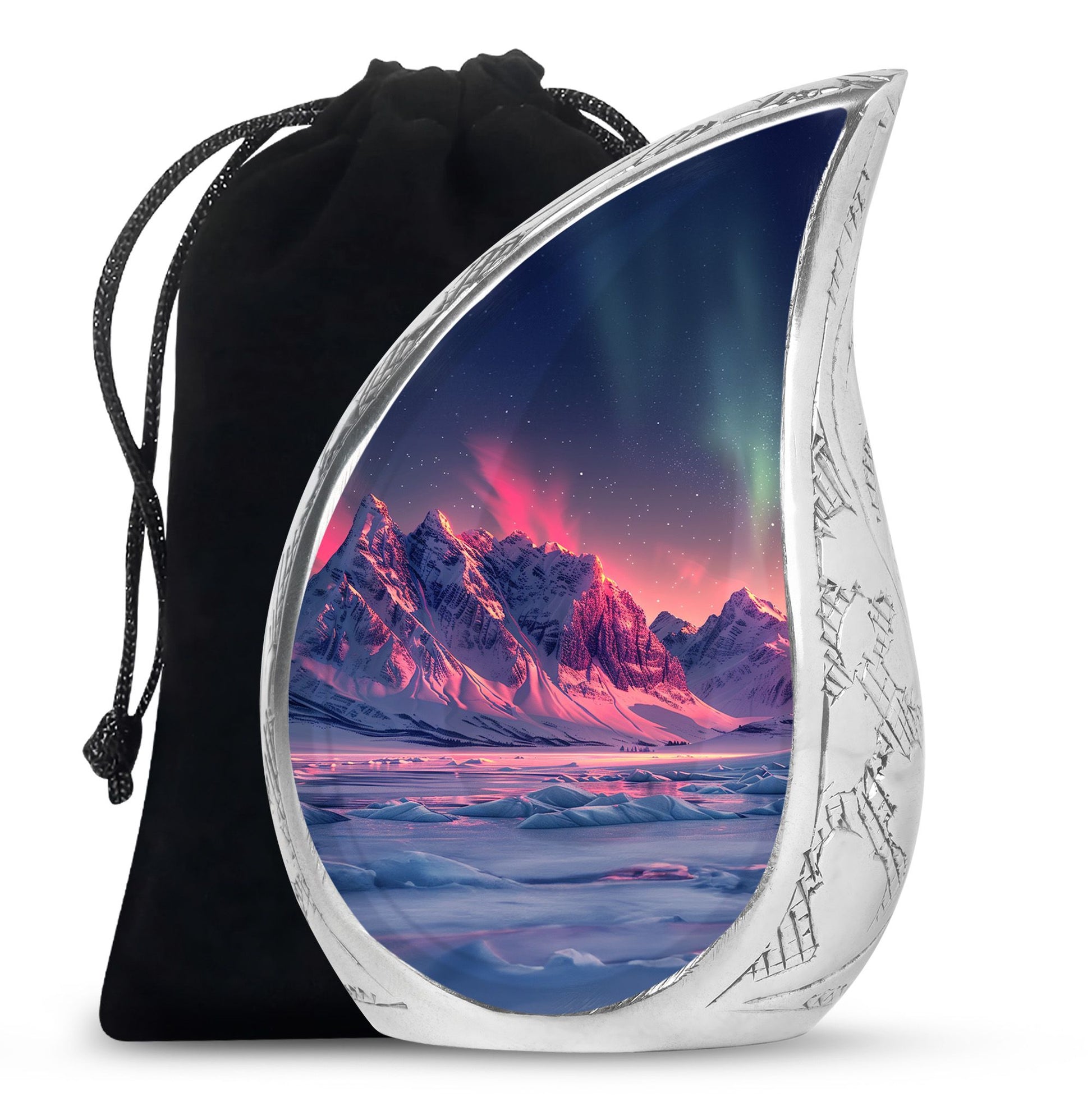 Aurora Snow Valley Urn For Ashes - Beautiful Sky Cremation Urn For Adults Ashes