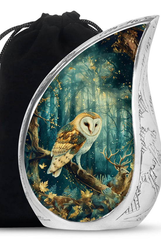 Forest Owl Funeral Urn - Artistic Cremation Urn For Adult Ashes