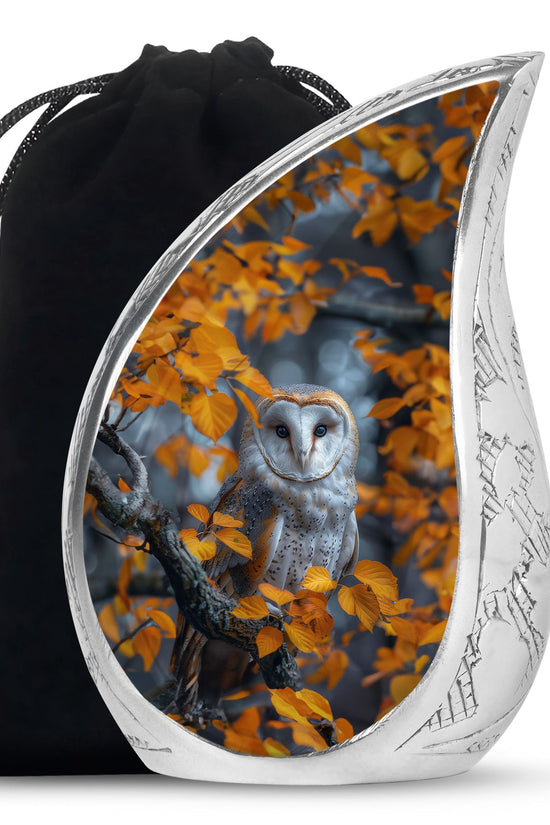 Autumn Owl Cremation Urn - Elegant Funeral Urn For Human Ashes