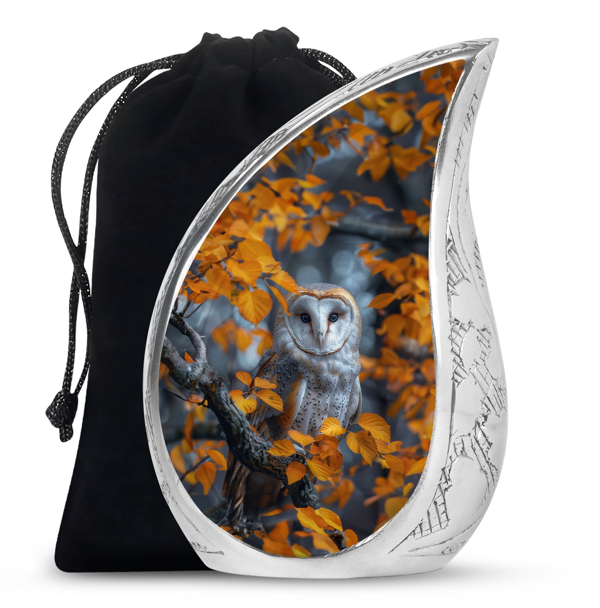 Autumn Owl Cremation Urn - Elegant Funeral Urn For Human Ashes