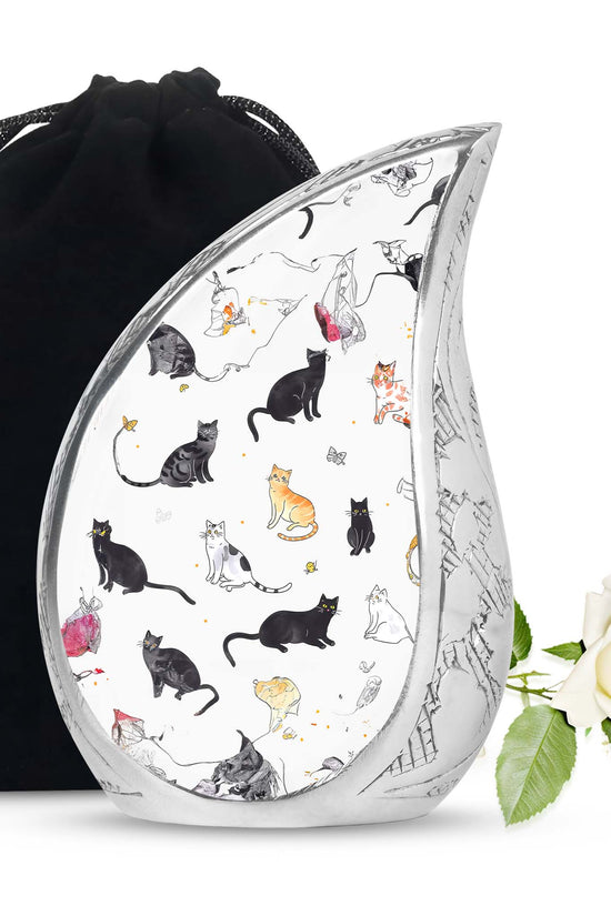Artistic Pet Funeral Urn - Unique Pet Memorial Urn For Cat Ashes
