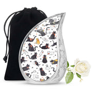 Cat Print Funeral Urn - Beautiful Pet Memorial Urn For Cat Ashes