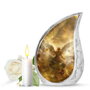 Golden Angel Cremation Urn - Aluminium Memorial Urn For Female