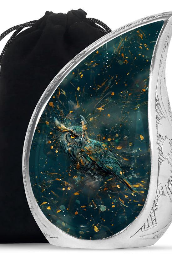 Fantasy Art Owl Memorial Urn - Elegant Cremation Urn For Ashes