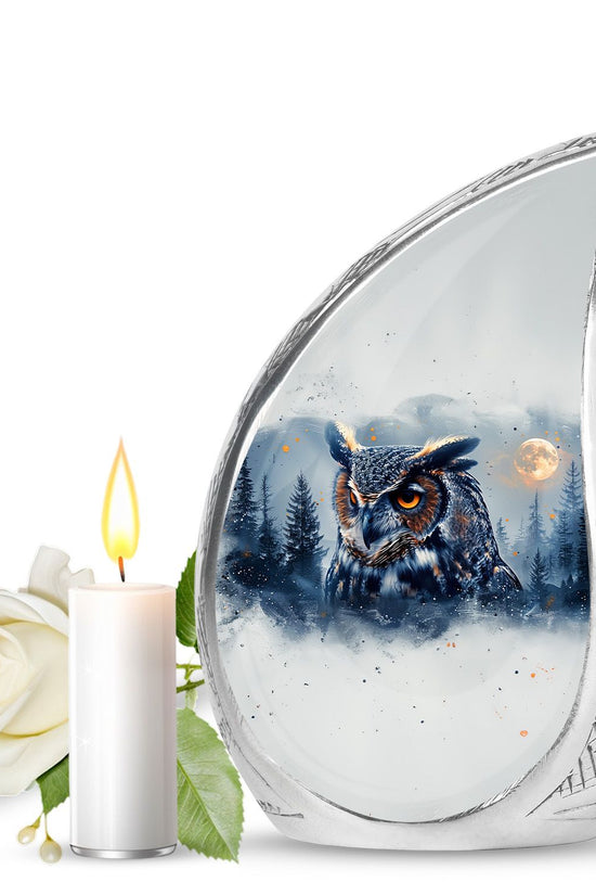 Peaceful Owl Cremation Urn - Memorial Urn For Men & Women