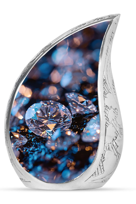 Diamond Memorial Urn For Ashes - Elegant Funeral Urn For Burial