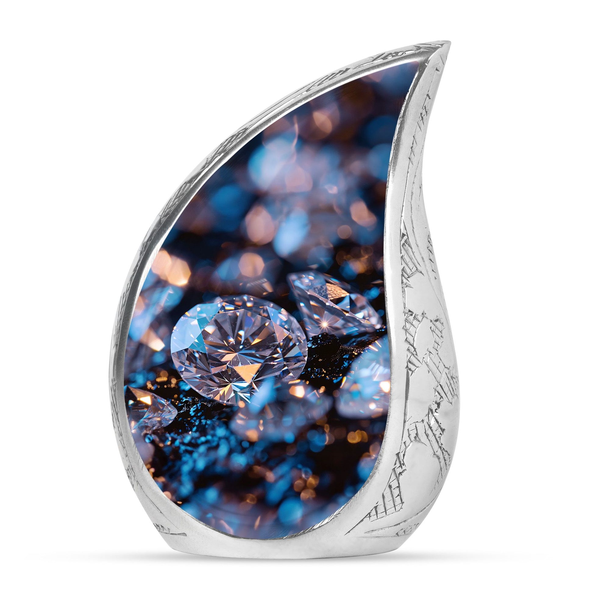 Diamond Memorial Urn For Ashes - Elegant Funeral Urn For Burial