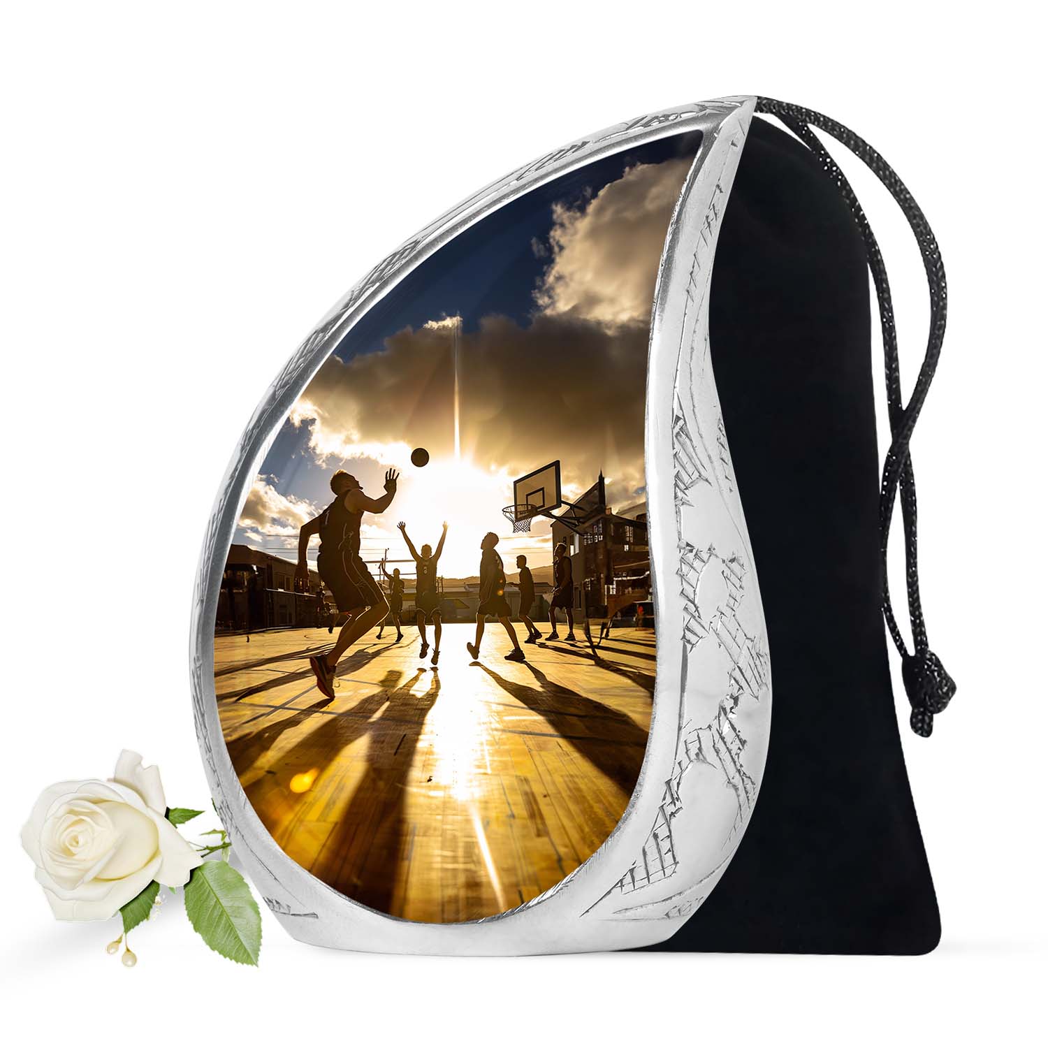 Basketball Tribute Cremation Urn - Sports Memorial Ashes Urn For Adults