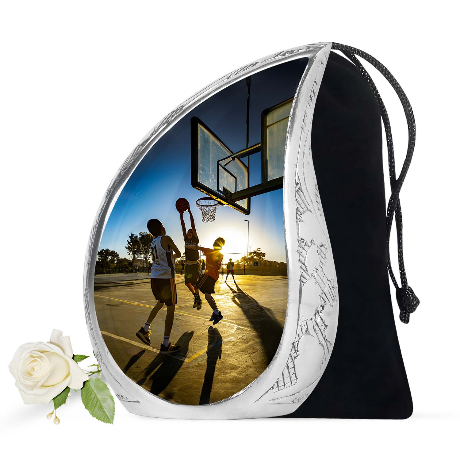 Basketball Court Memorial Urn - Aluminium Cremation Urn For Ashes