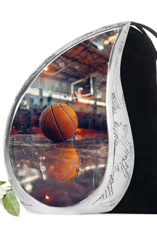 Basketball Court Ashes Urn - Modern Funeral Urn For Human Ashes
