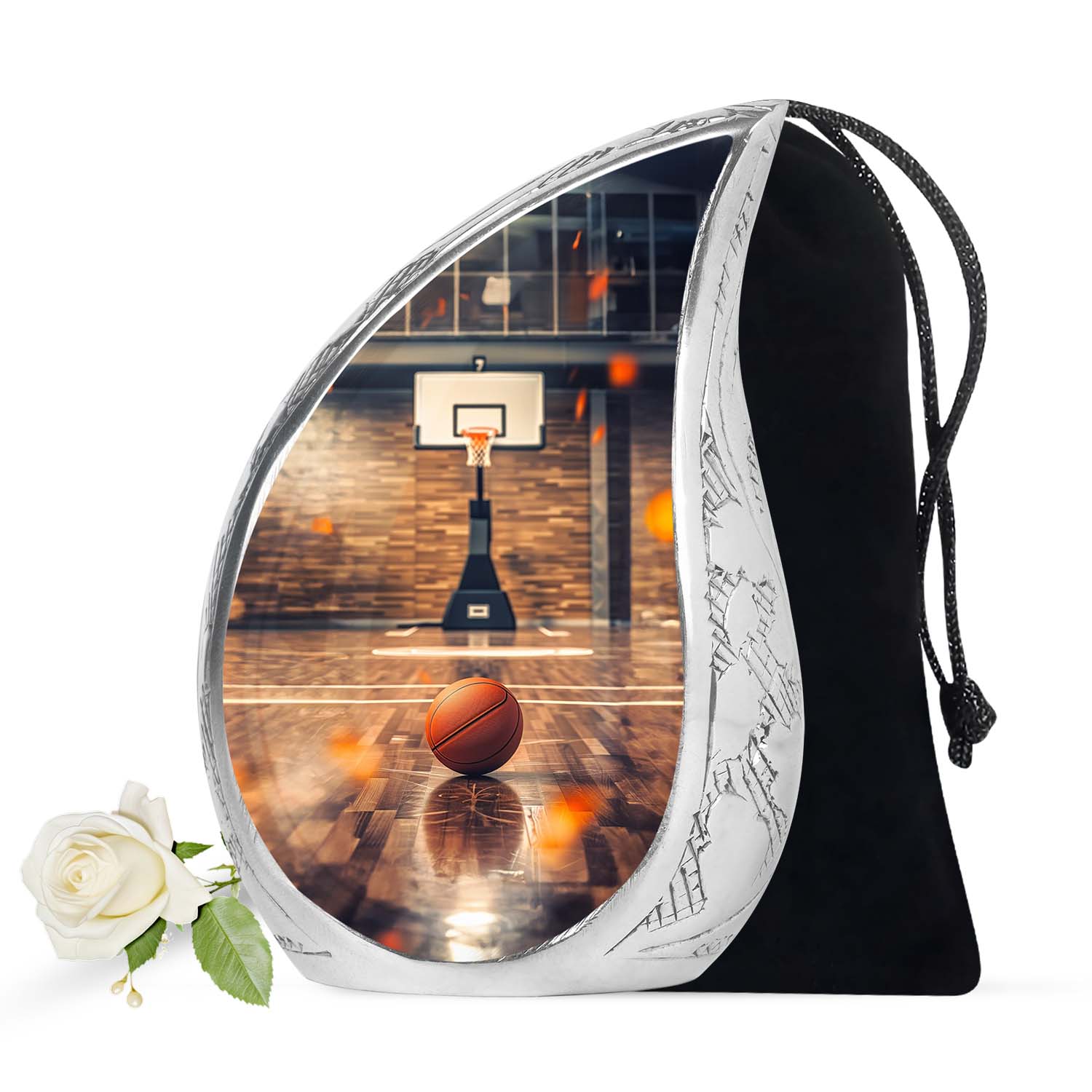 Basketball Court Cremation Urn - Decorative Funeral Urn For Loved Ones