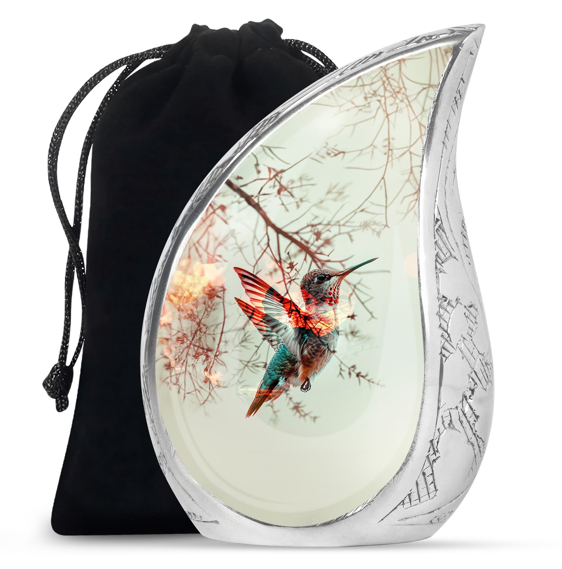 Hummingbird Theme Funeral Urn - Elegant Cremation Urn For Loved Ones