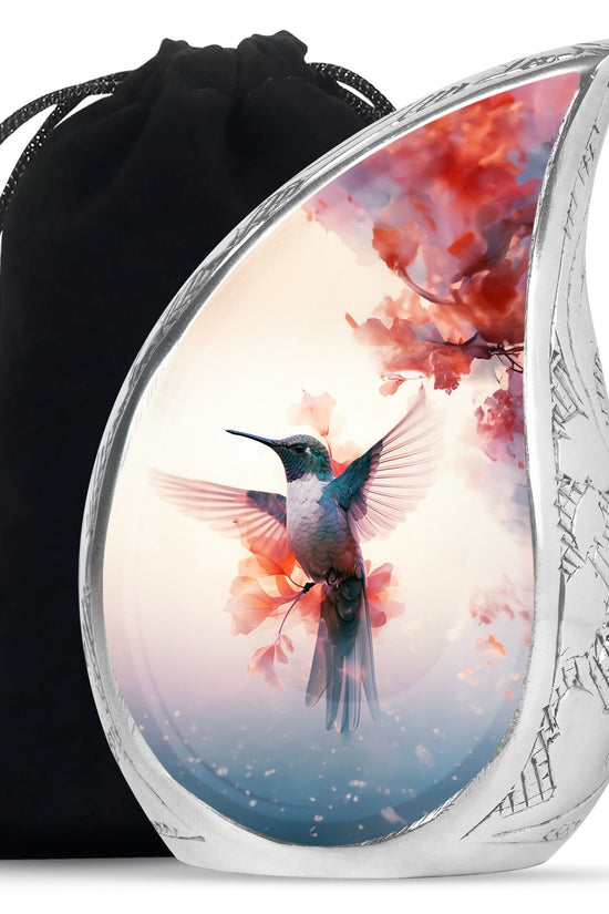 Beautiful Hummingbird Theme Cremation Urn - Large Memorial Urn For Ashes