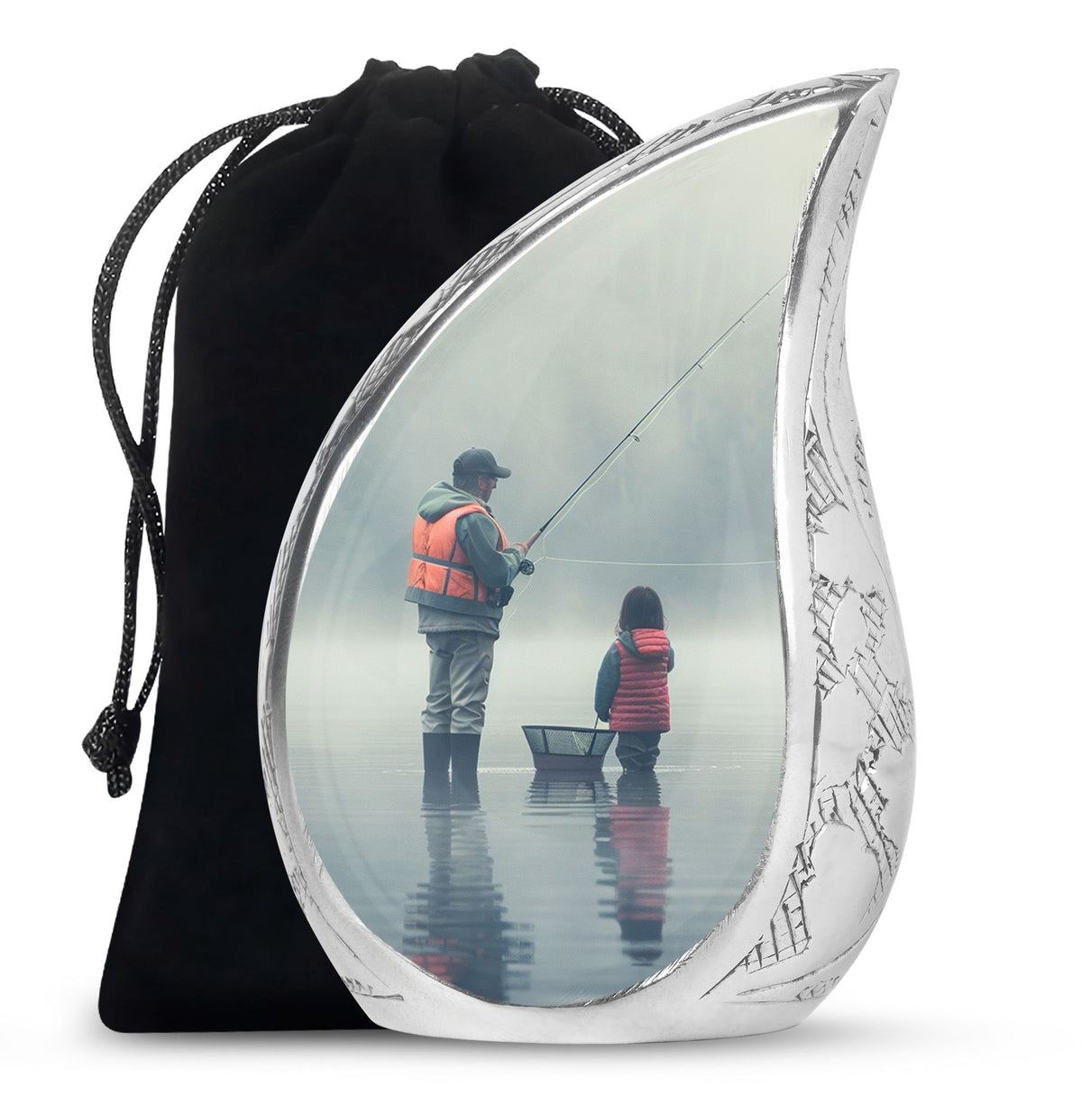 Fishing Theme Memorial Urn - Cremation Urn For Male & Female