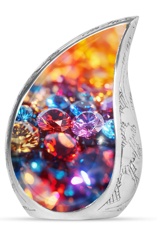 Diamond Theme Memorial Urn - Aluminium Funeral Urn For Adult Ashes