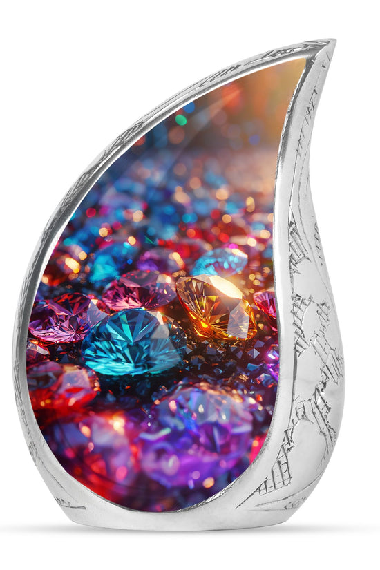 Colorful Diamond Memorial Urn - Luxury Memorial Urn For Human Ashes