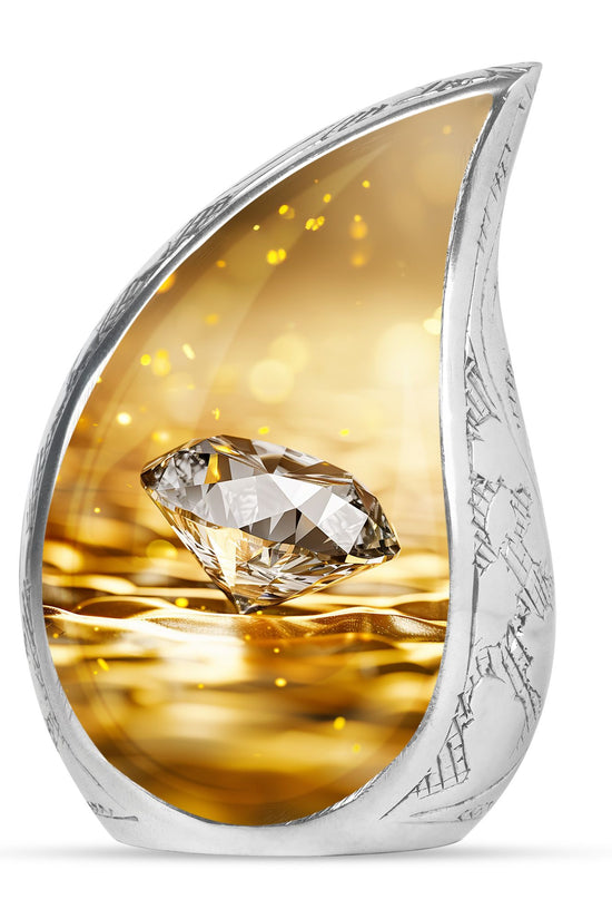 Elegant Diamond Funeral Urn - Premium Cremation Urn For Adult Ashes