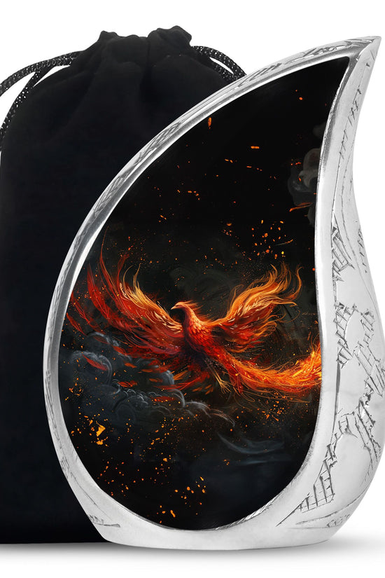 Fire Bird Cremation Urn - Decorative Funeral Urn For Burial