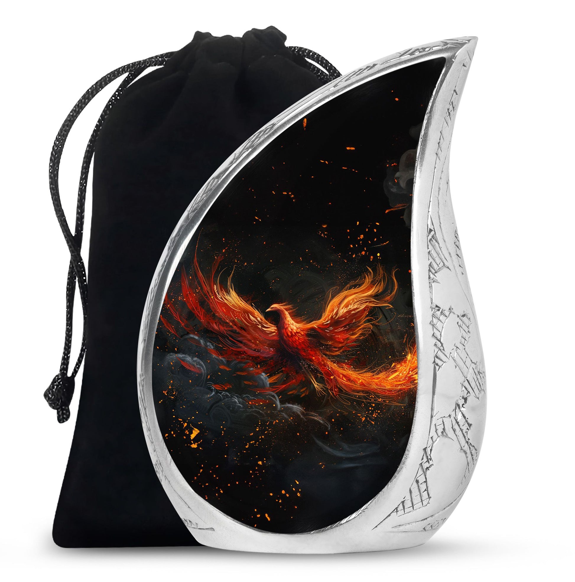 Fire Bird Cremation Urn - Decorative Funeral Urn For Burial
