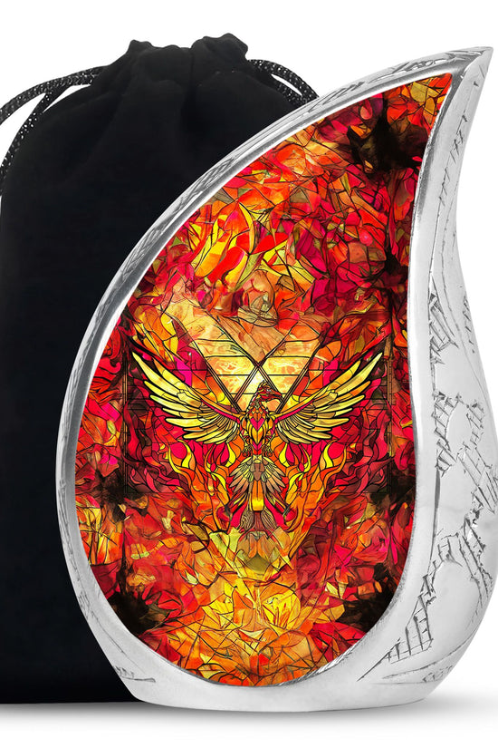 Colorful Phoenix Funeral Urn - Artistic Cremation Urn For Adult Ashes