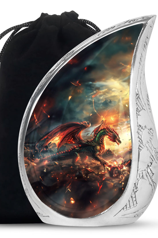 Dragon Fire Memorial Urn - Decorative Cremation Urn For Adult Ashes