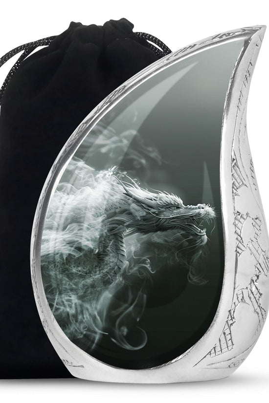 Dragon Power Memorial Urn For Human Ashes - Artistic Aluminium Funeral Urn